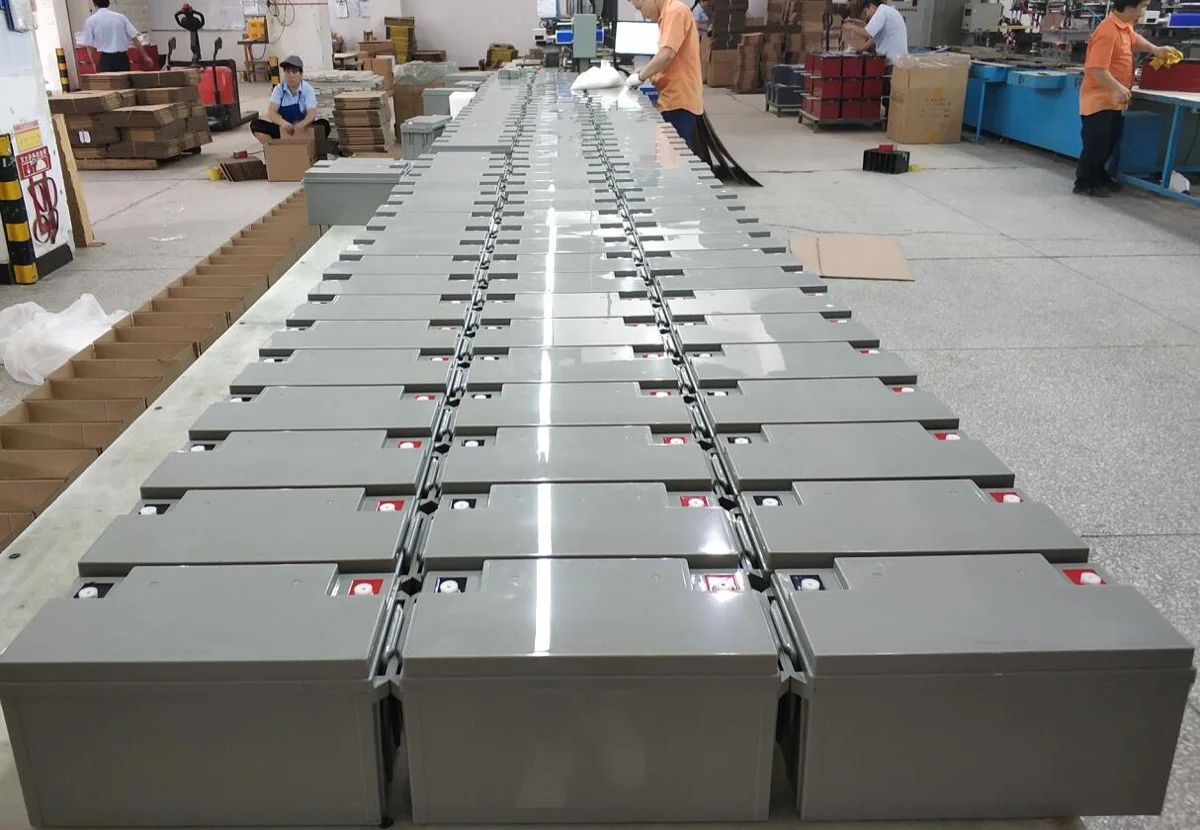 Naradex battery product lineup at the factory