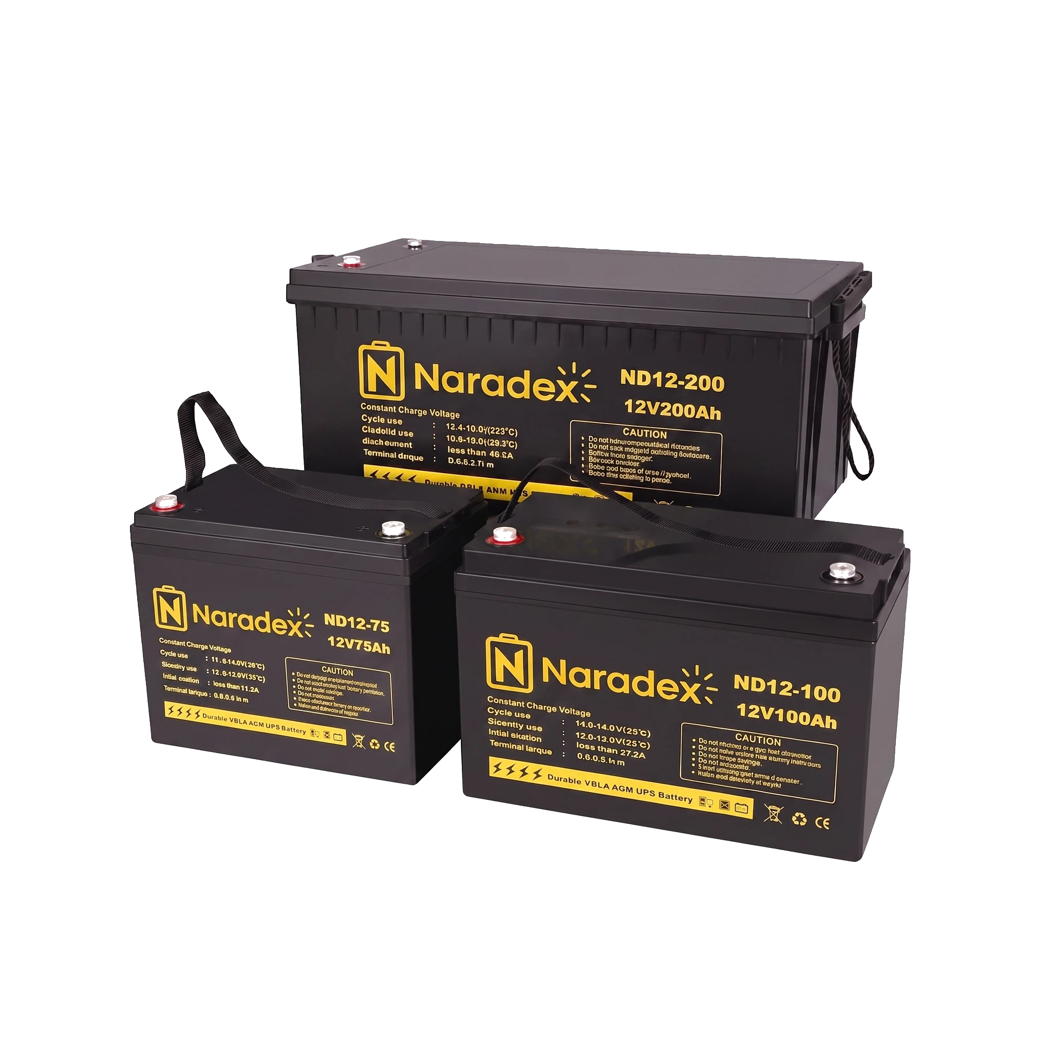 Naradex ND Series 12V AGM Batteries — Stacked Configuration
